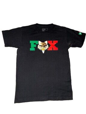 Fox Racing Black Mexican Flag T-Shirt Size S